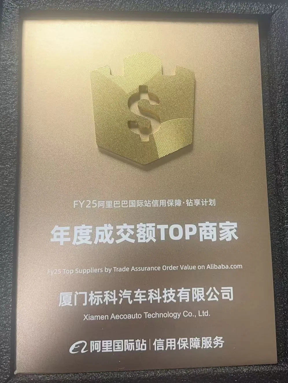 Čestitamo Xiamen Aecoauto Technology Co., Ltd., ker je postal najvišji dobavitelji FY25 z vrednostjo naročila za trgovinsko zagotavljanje na Alibaba.com